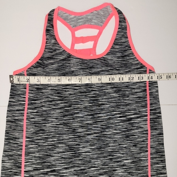 Feathers Maternity heather grey & neon pink ladder racerback tank top - Picture 4 of 6